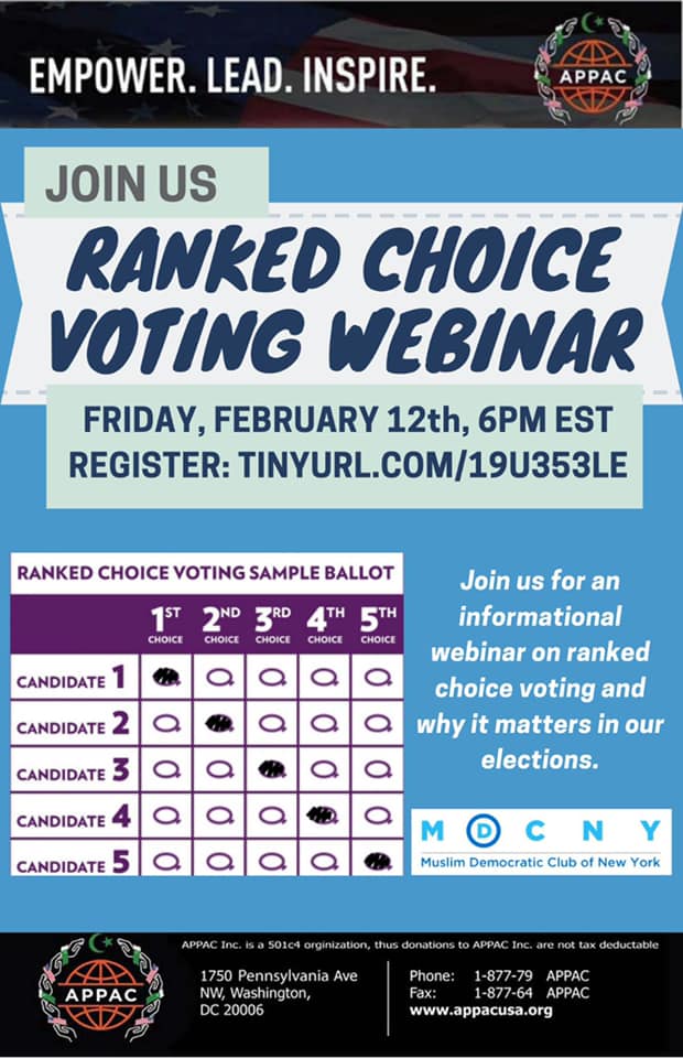 APPAC & MDCNY Host Webinar on Ranked Choice Voting